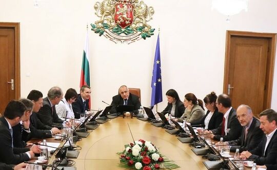 Meeting of the delegation with Prime Minister Boyko Borisov (center), Heiko Schmidt (2nd from the right)